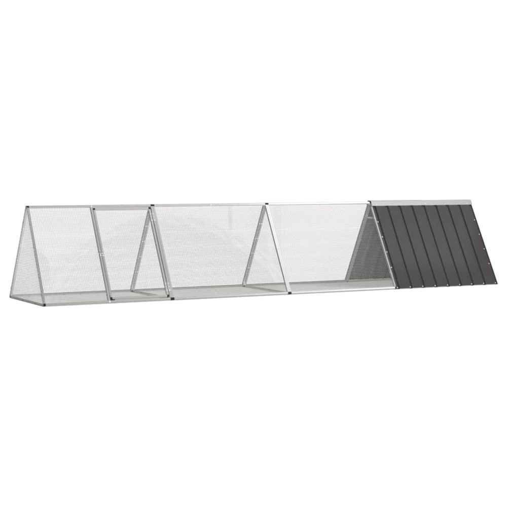 Clapier anthracite 403,5x80,5x71 cm acier galvanisé