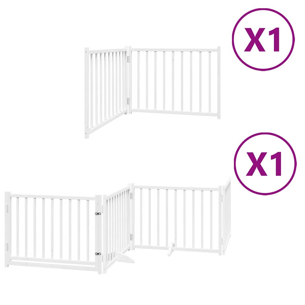 Barrière pour chien porte pliable 6panneaux blanc bois peuplier