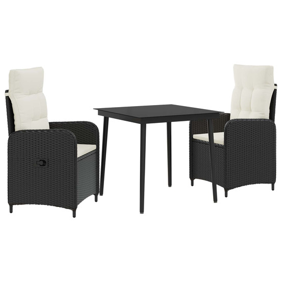 Ensemble de tables basses 3 pcs noir et blanc crème