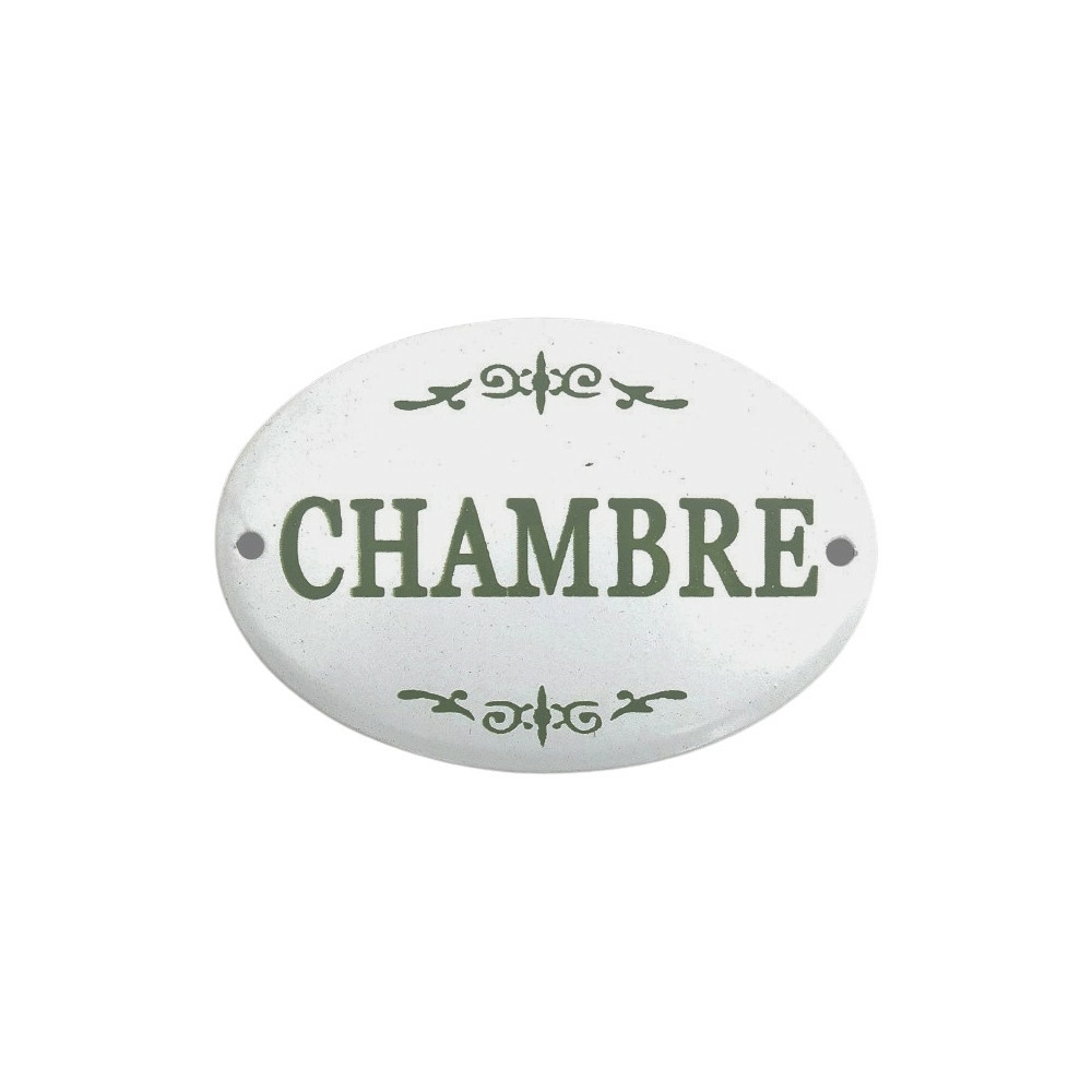 Plaque de porte décorative vintage chambre fer blanc vert 10.5x8cm