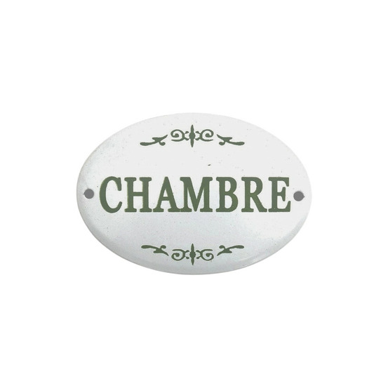 Plaque de porte décorative vintage chambre fer blanc vert 10.5x8cm