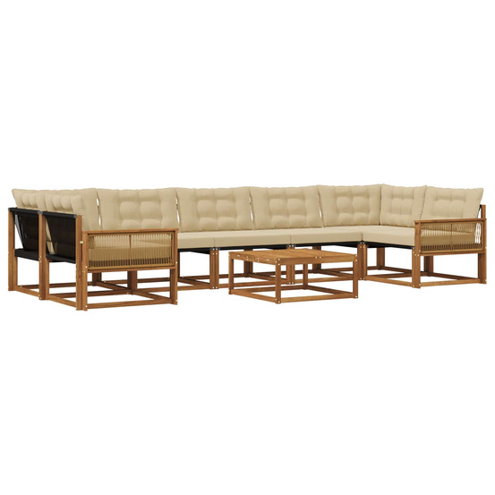 Ensemble de canapés d'extérieur 8 pcs naturel et beige