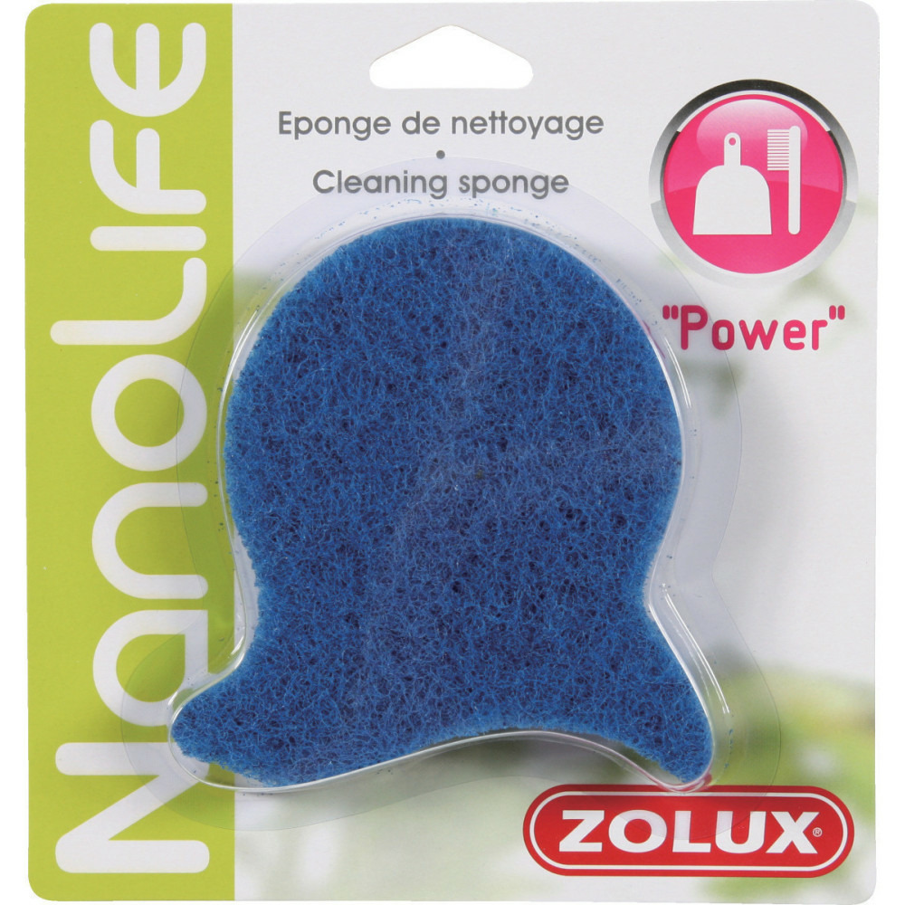 Eponge de nettoyage power pour aquarium couleur bleu