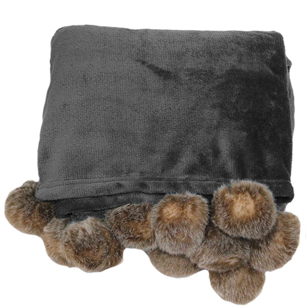 Plaid pompons collection snowy