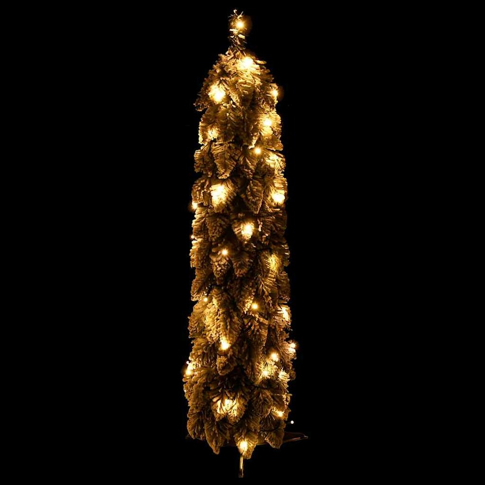 Sapin de noël artificiel pré-éclairé avec 30 led/neige floquée