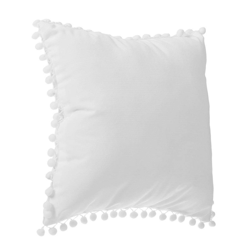 Coussin pompons - ivoire - 40x40 cm