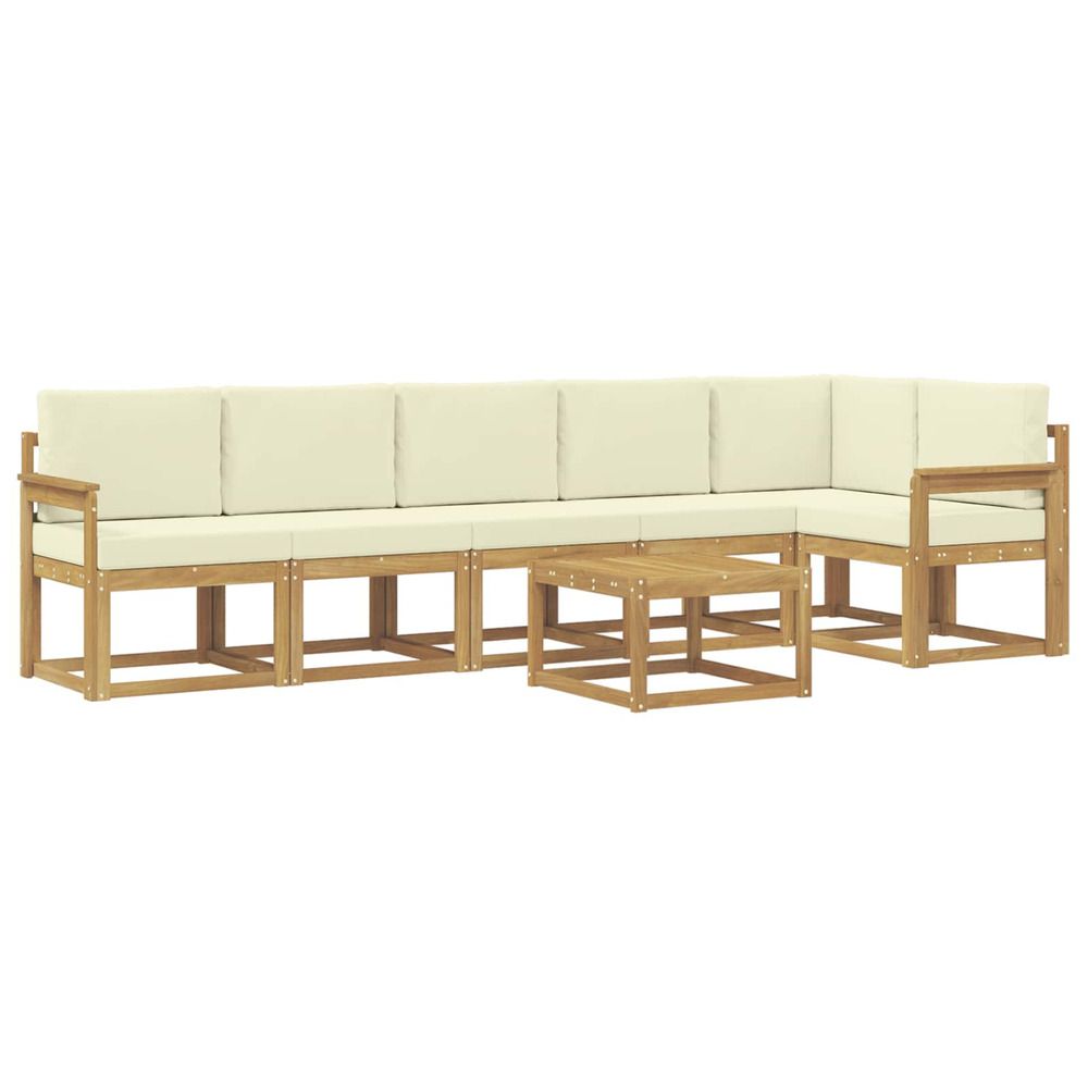 Ensemble de canapés d'extérieur 7 pc blanc et crème polyester