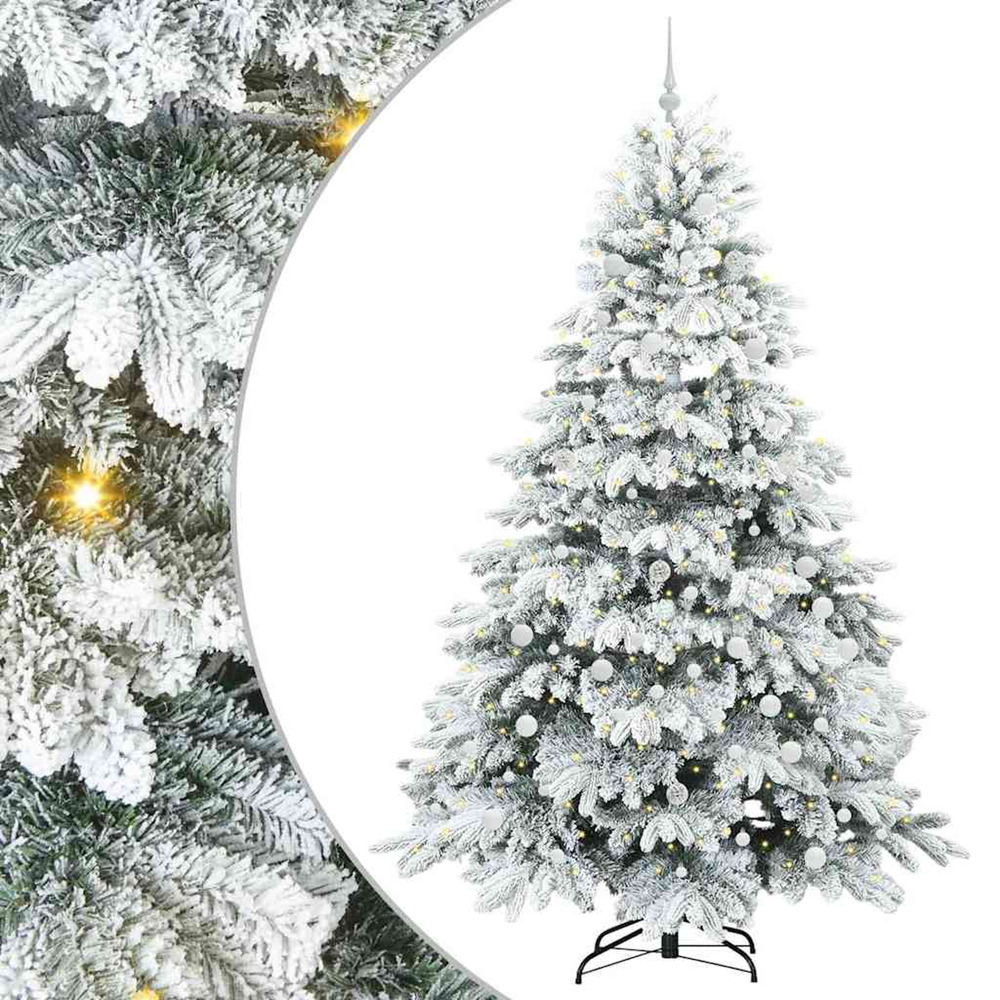 Sapin de noël artificiel avec 300 led blanc 240 cm pe et pvc