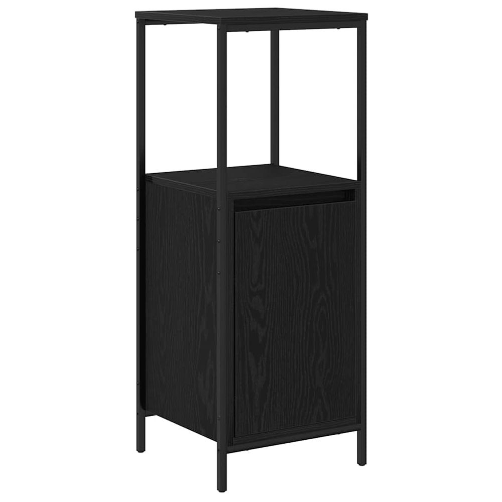 Meuble de salle de bain avec étagères chêne noir 36x35x95 cm