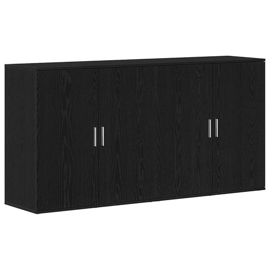 Buffet 2 pcs chêne noir 79 x 38 x 80 cm bois d'ingénierie