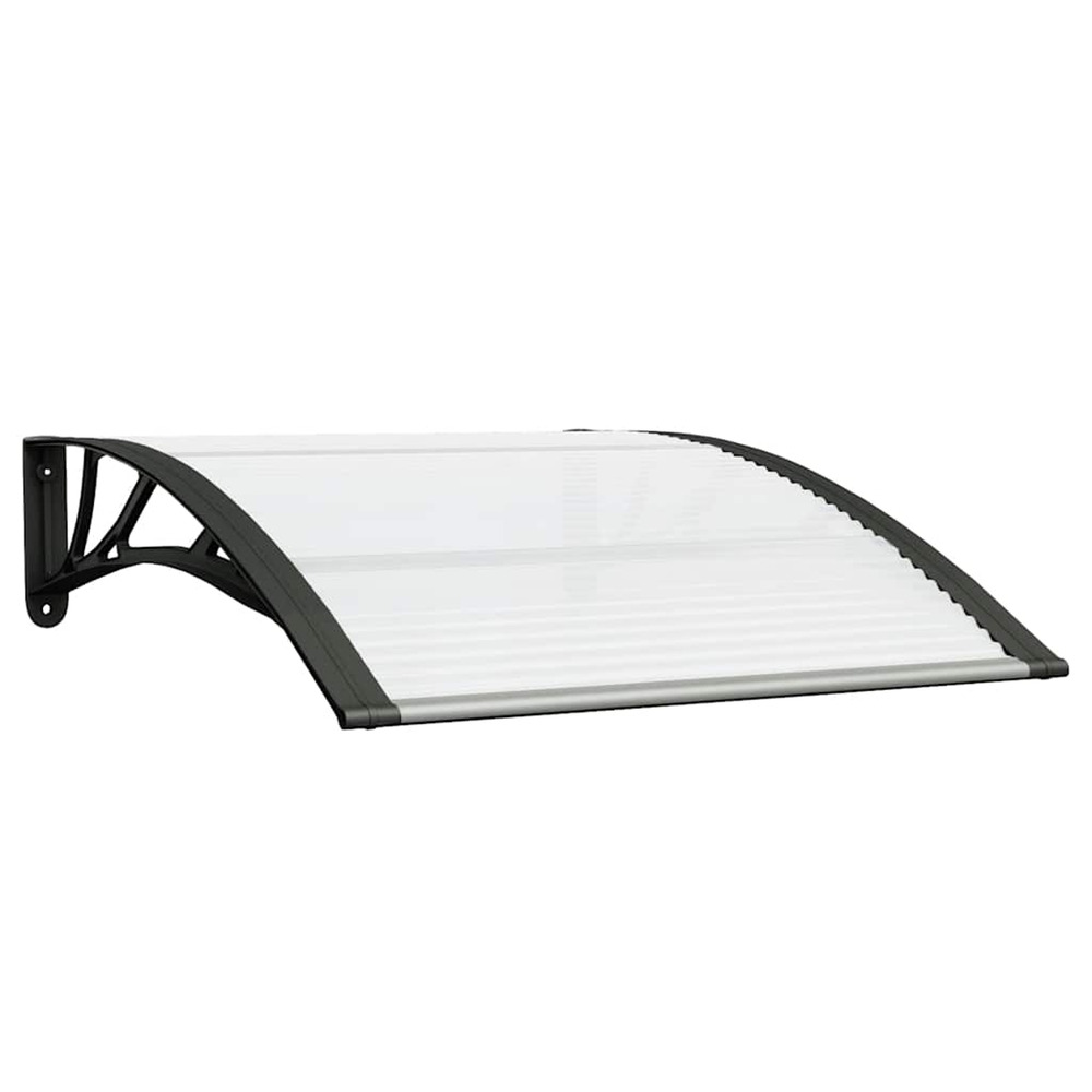 Auvent de porte noir et transparent 100x75 cm polycarbonate