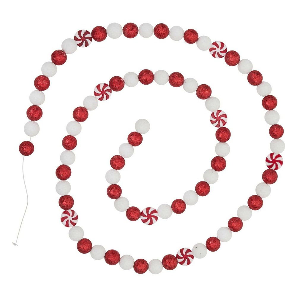 Guirlande polystyrène gourmande l.1,8m rouge et blanc