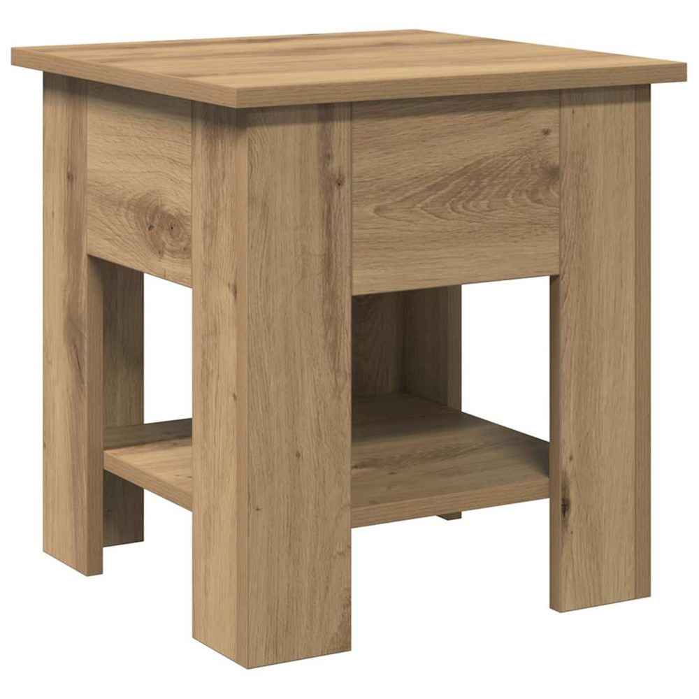 Table basse chêne artisanal 40x40x42 cm bois d'ingénierie