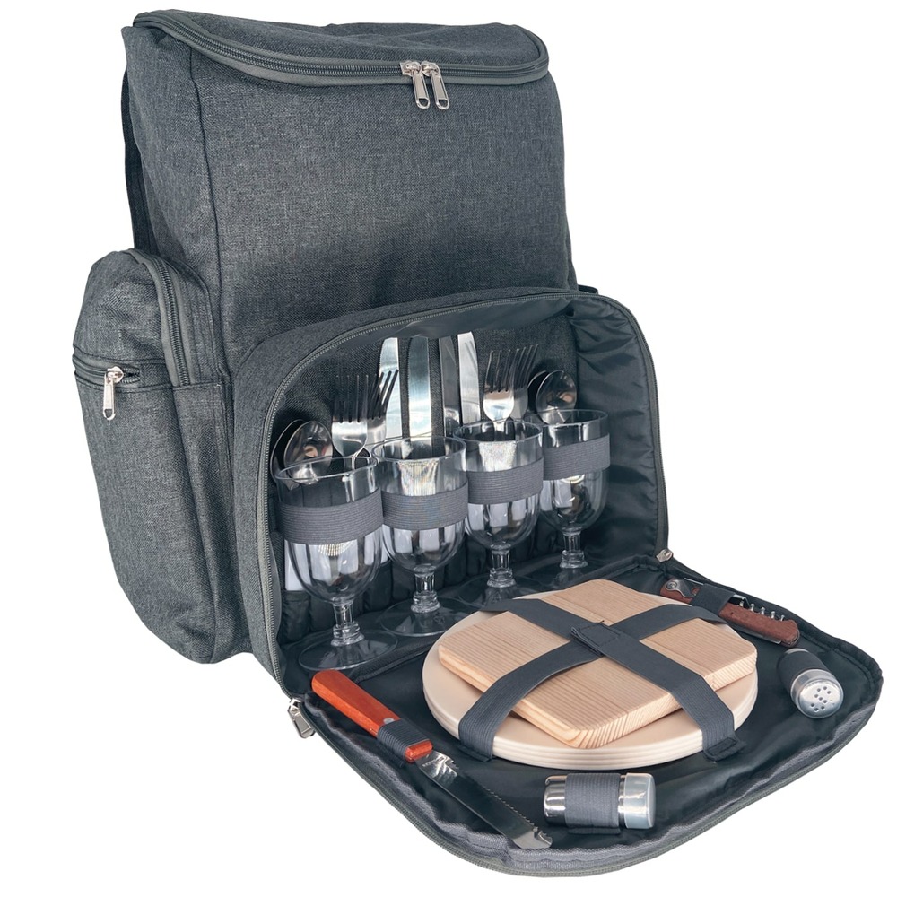 Sac à dos pique-nique escapade gris - 4 personnes