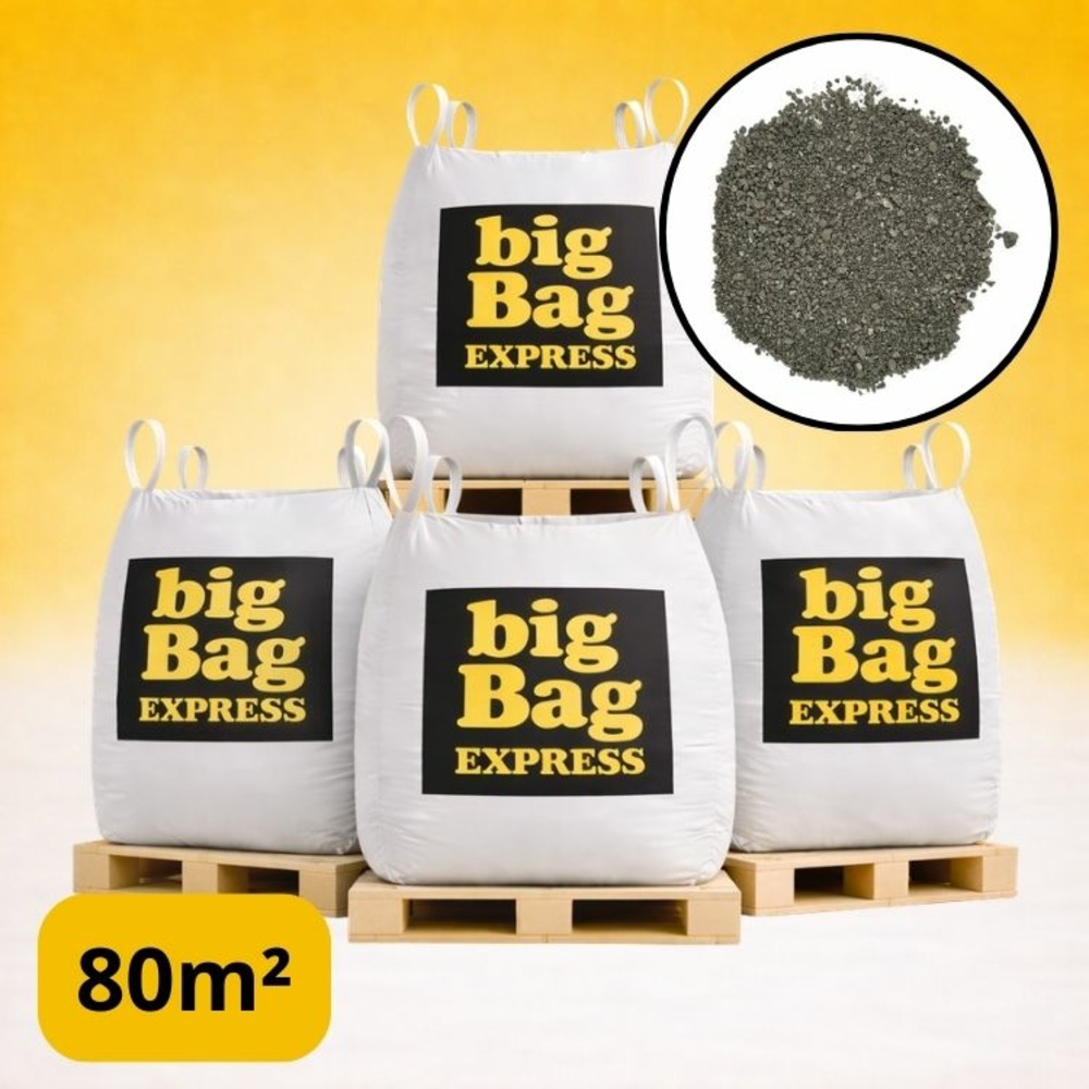 Pack 4 x big bag de +/- 1,5t ≃ 80m² sable lavé gris ø 0/4 mm - livraison premium