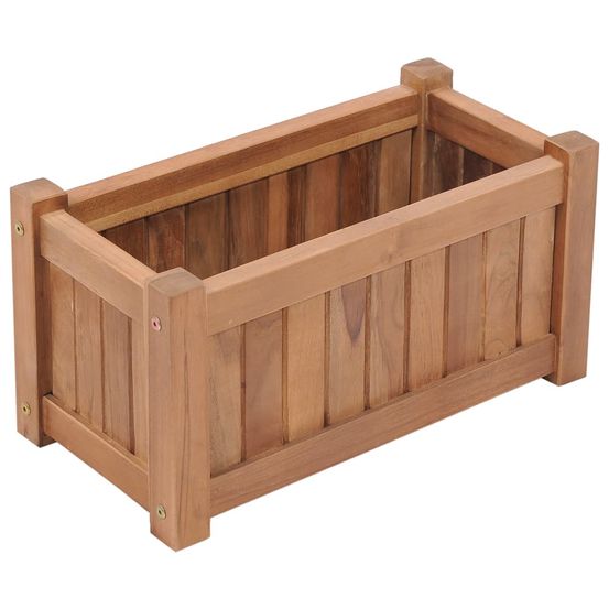 Jardinière lit surélevé plantes fleurs jardin 50 x 25 x 25 cm bois de teck solide