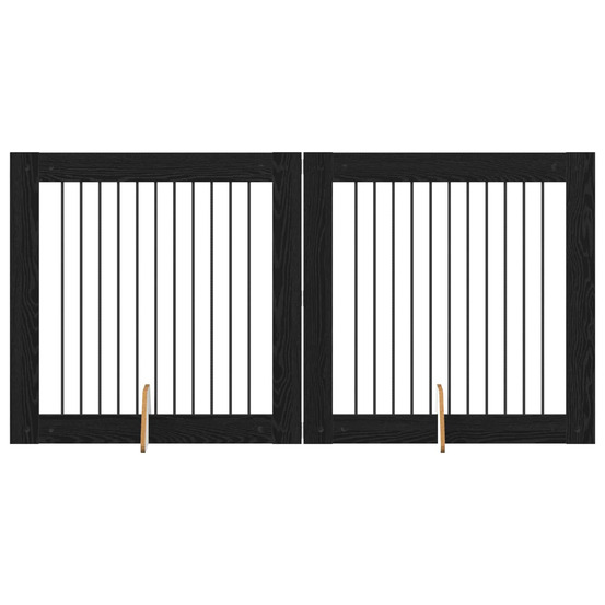 Portillon pour chien avec supports 2 pcs chêne noir