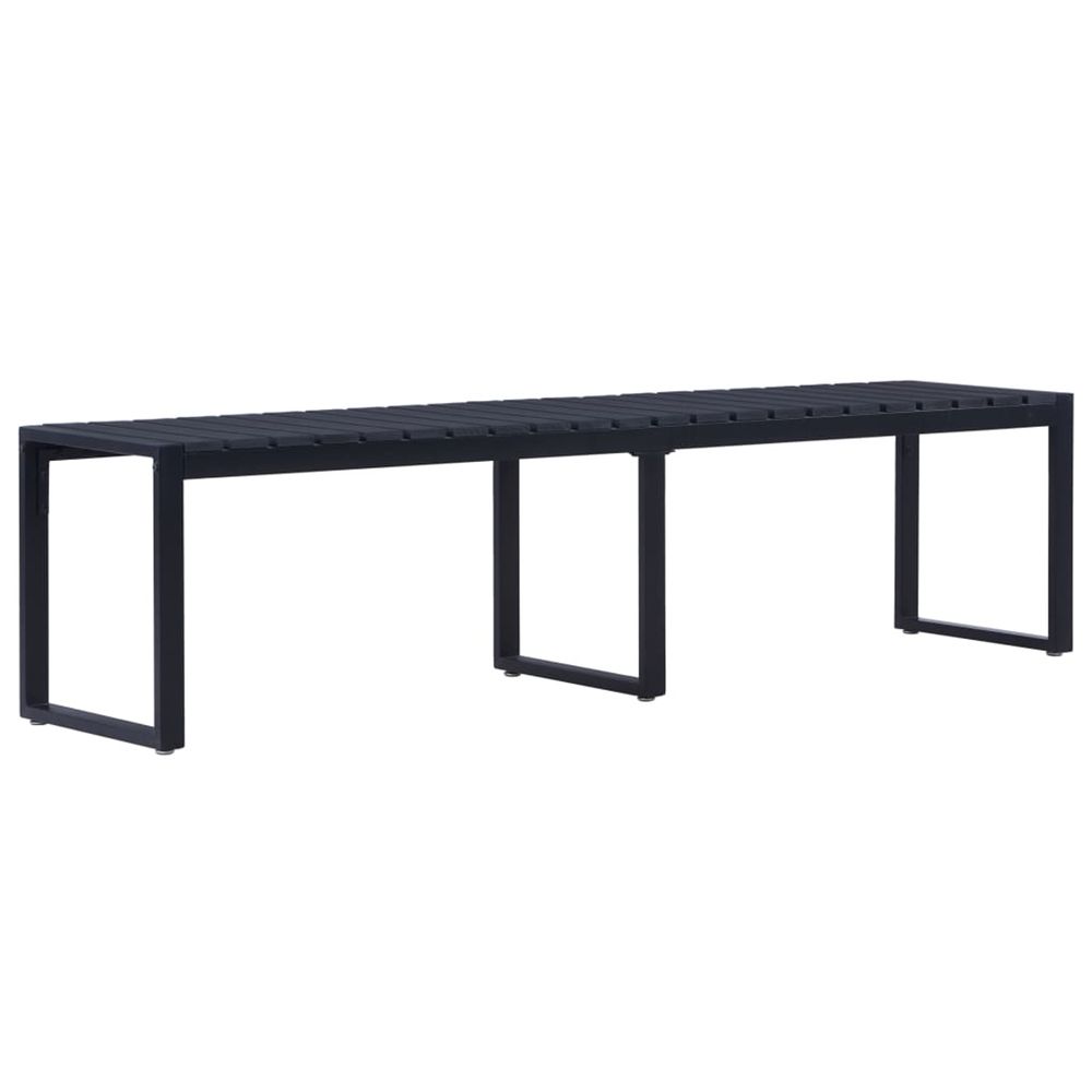 Banc de jardin 180 cm panneau ps noir
