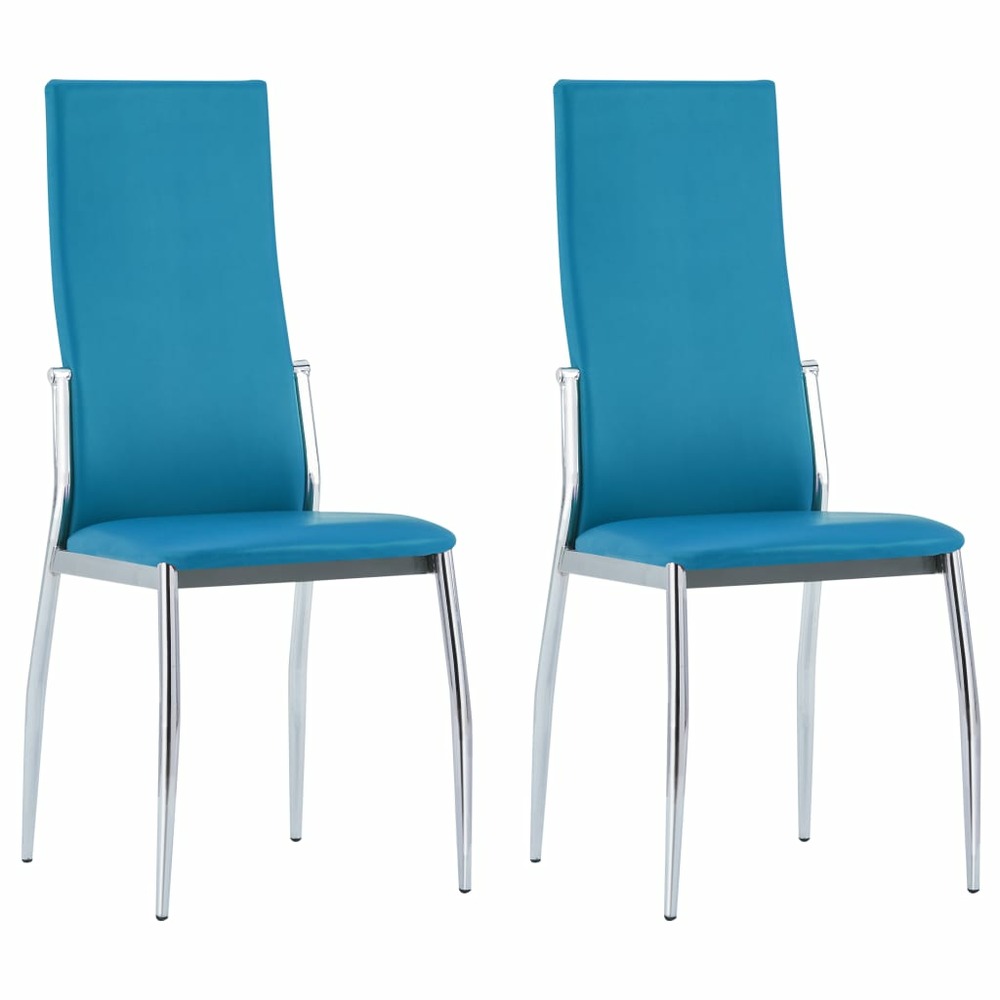 Chaises de salle à manger 2 pcs bleu similicuir
