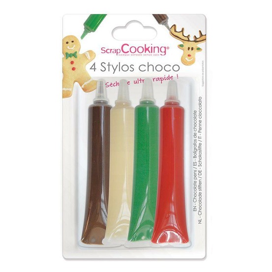 4 stylos au chocolat edition noël
