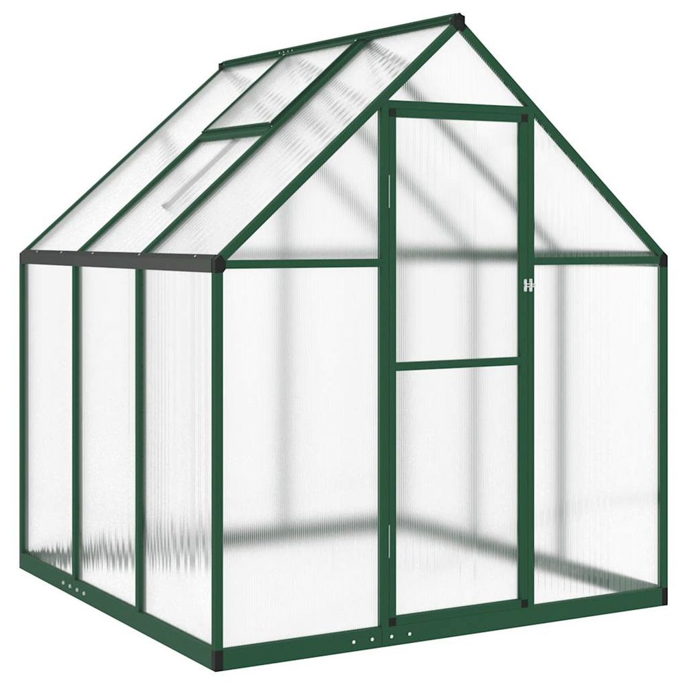 Serre avec cadre de base vert 169x169x195 cm aluminium