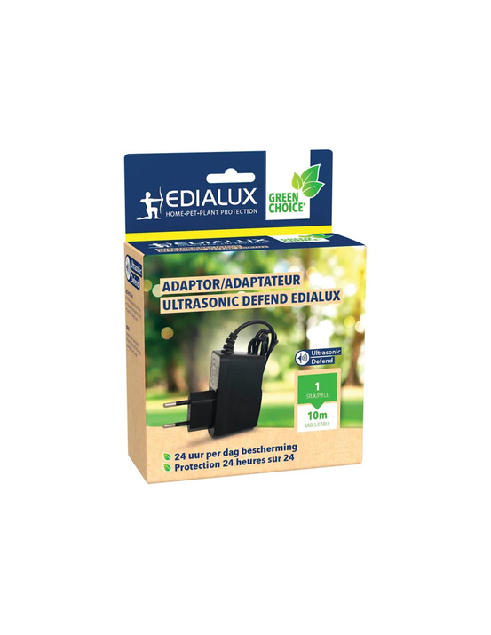 Adaptateur secteur pour répulsifs à ultrasons avec câble de 1 m et rallonge de 10 m