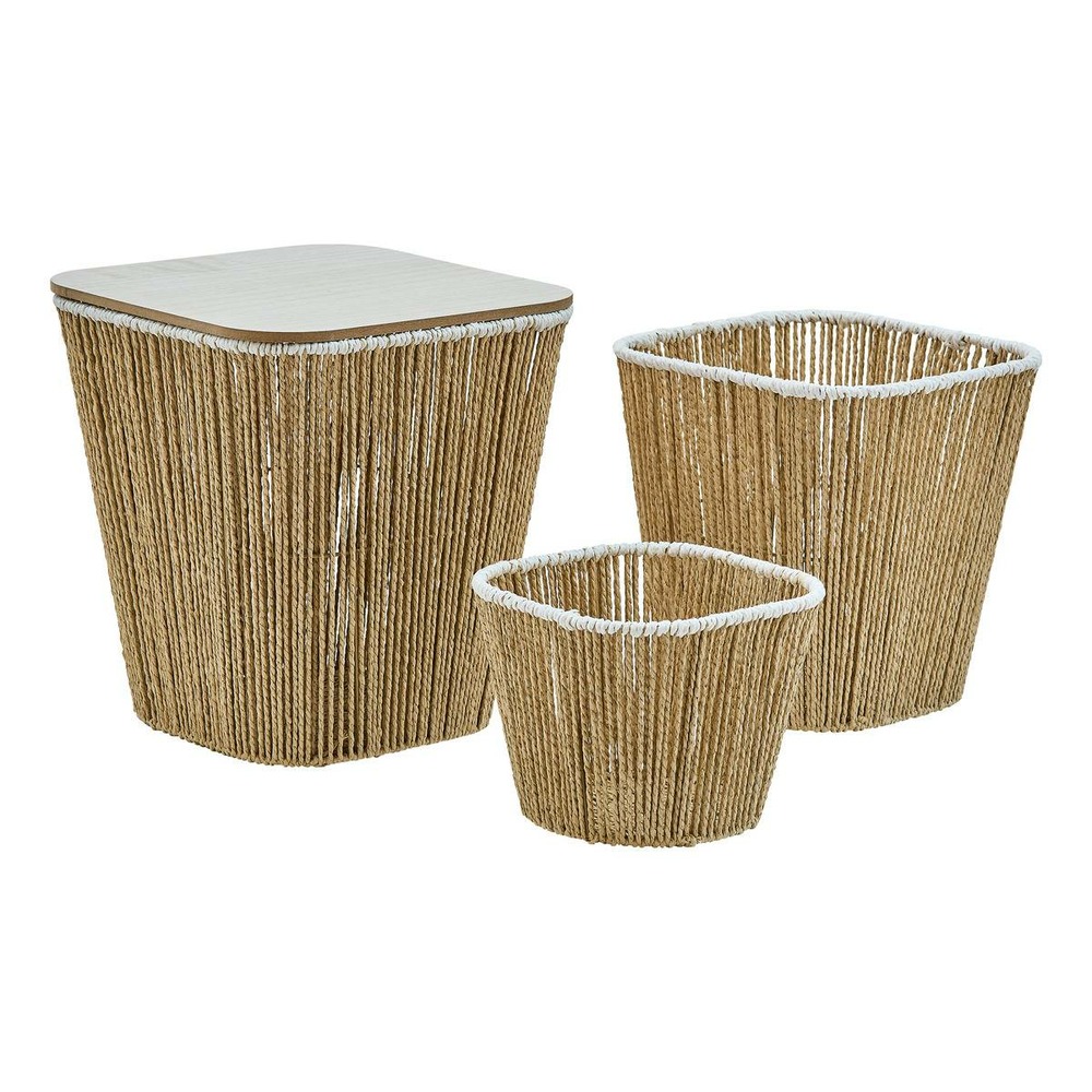 Lot de 3 paniers de rangement banjo beige