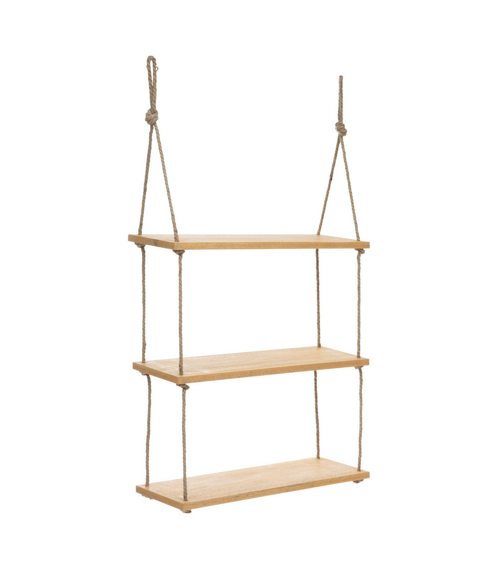 Étagère murale en bois et corde 60 x 105 cm