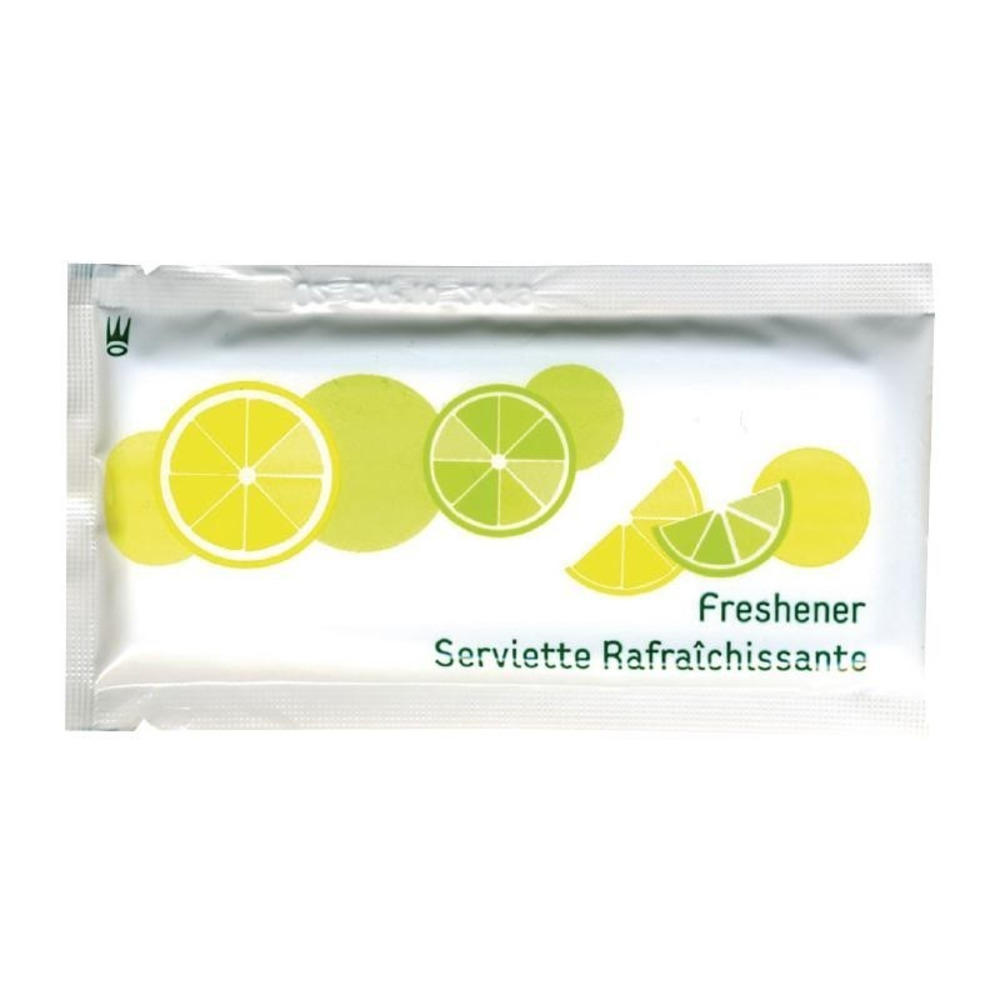 Serviette rafraîchissante citronnée - lot de 500 - plastico