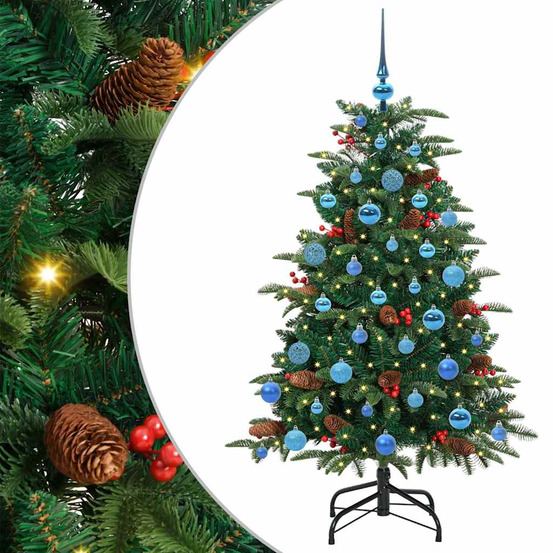 Sapin de noël artificiel vert 150 cm pvc, métal et plastique