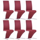 Chaises à dîner avec forme de zigzag 6 pcs rouge similicuir