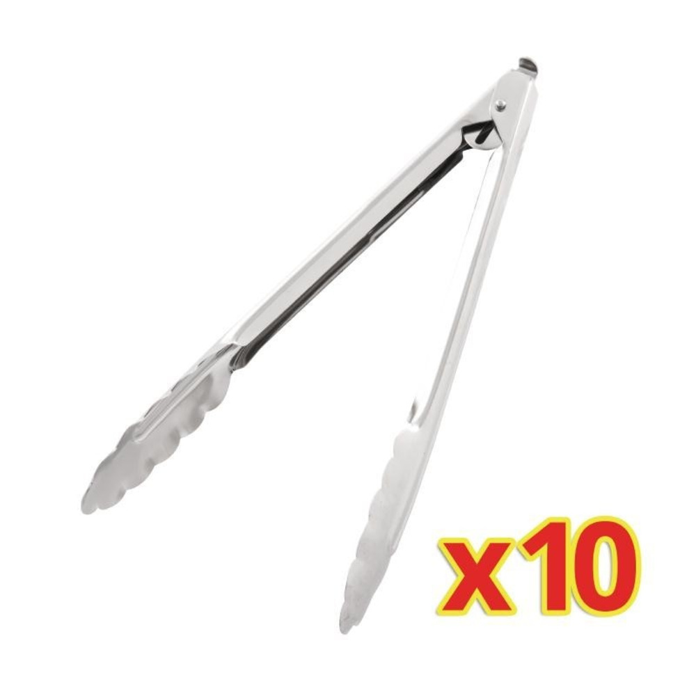 Pince de service professionnelle inox 240 mm - vogue lot de 10