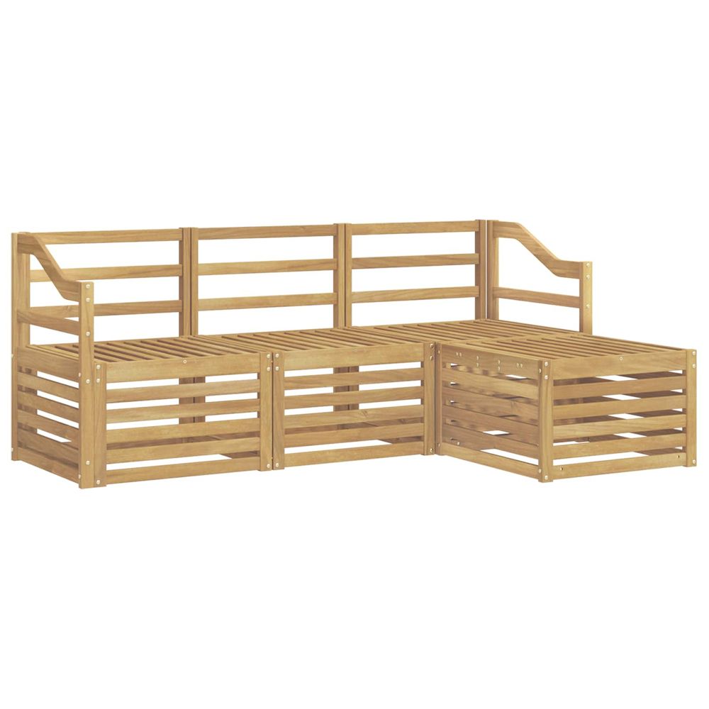 Ensemble de canapés d'extérieur 4 pc blanc bois d'acacia massif