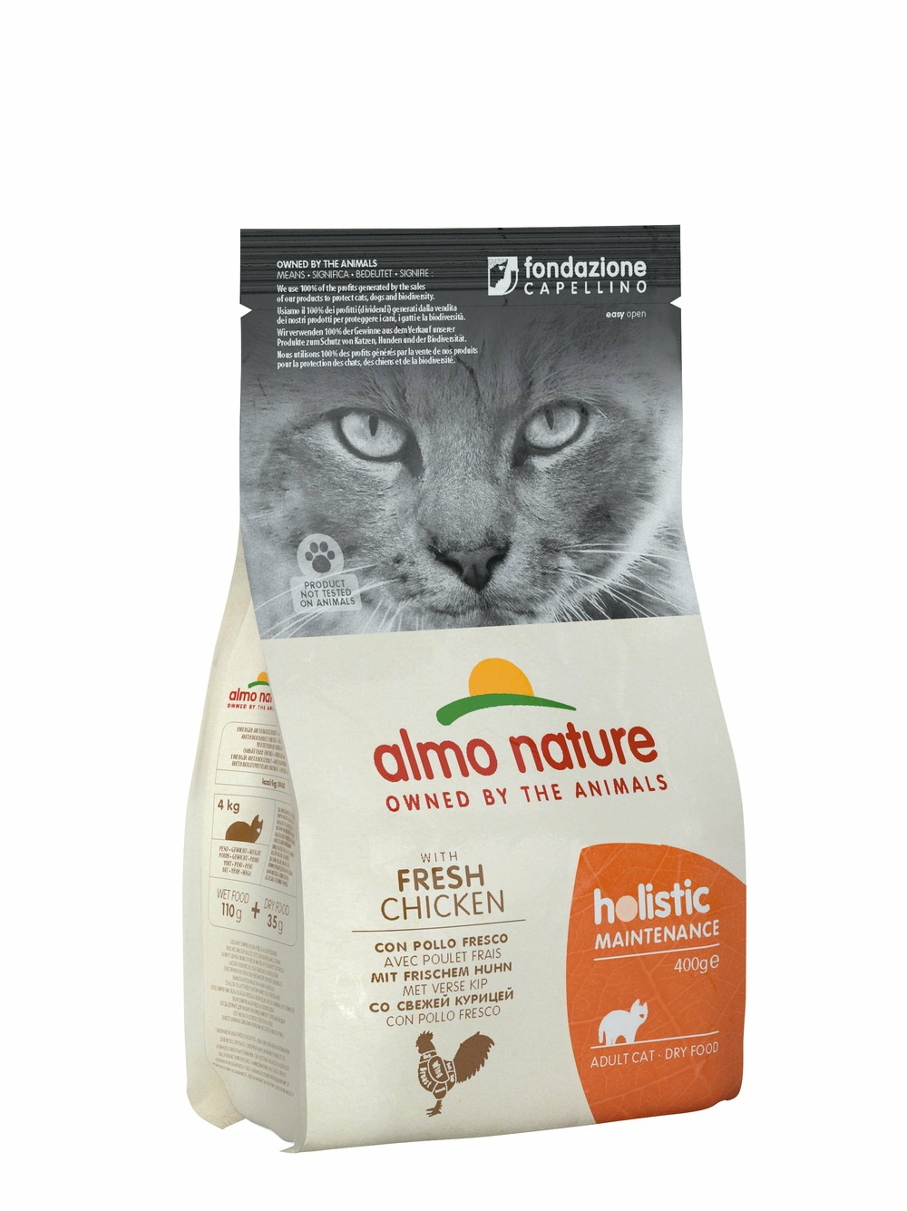Almo nature - croquettes holistic maintenance au poulet pour chat 0.4kg