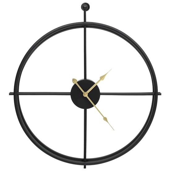 Horloge murale noir 52 cm fer