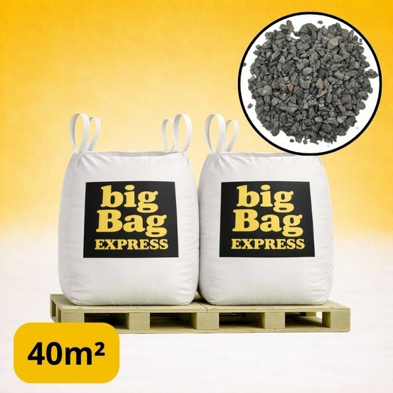 Pack 2 x big bag de +/- 1,5t ≃ 40m² gravillon “grain de riz” gris ø 2/6 mm - livraison premium