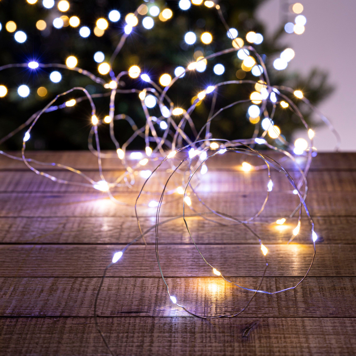 Guirlande lumineuse à piles Étoile Micro LED Blanc froid 40 LED