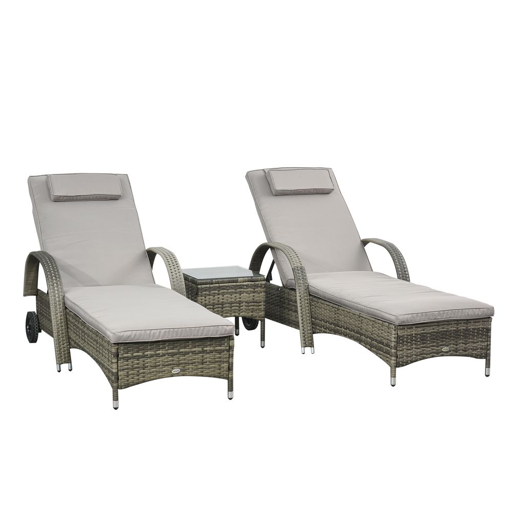 Lot de 2 bains de soleil inclinaison rÃ©glable
