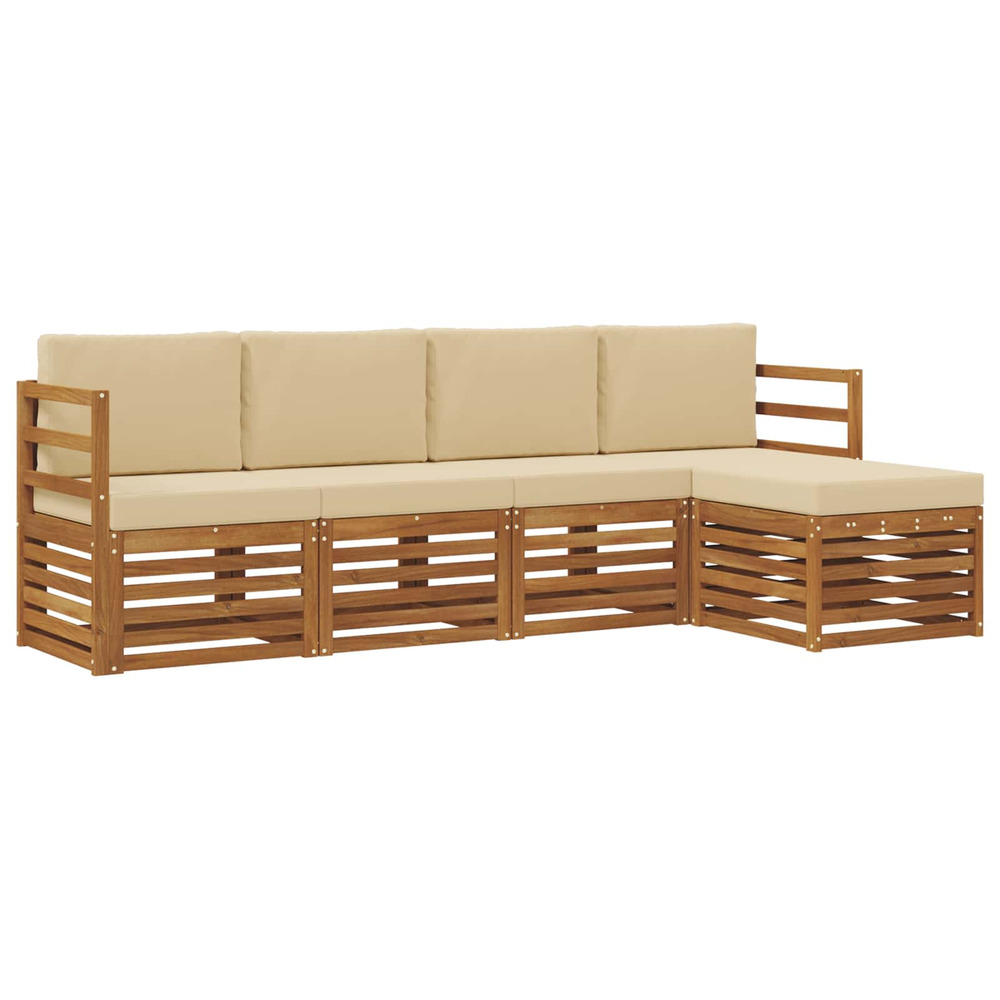 Ensembles de canapés avec coussin 5 pcs naturel et beige