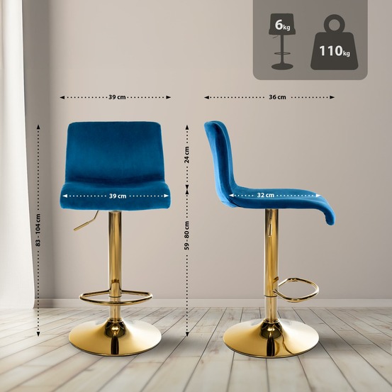 Tabouret de bar hoover velours g