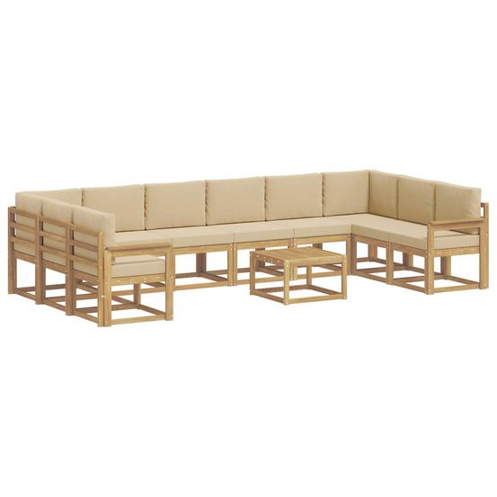 Ensemble de canapés d'extérieur 11 pc blanc et beige