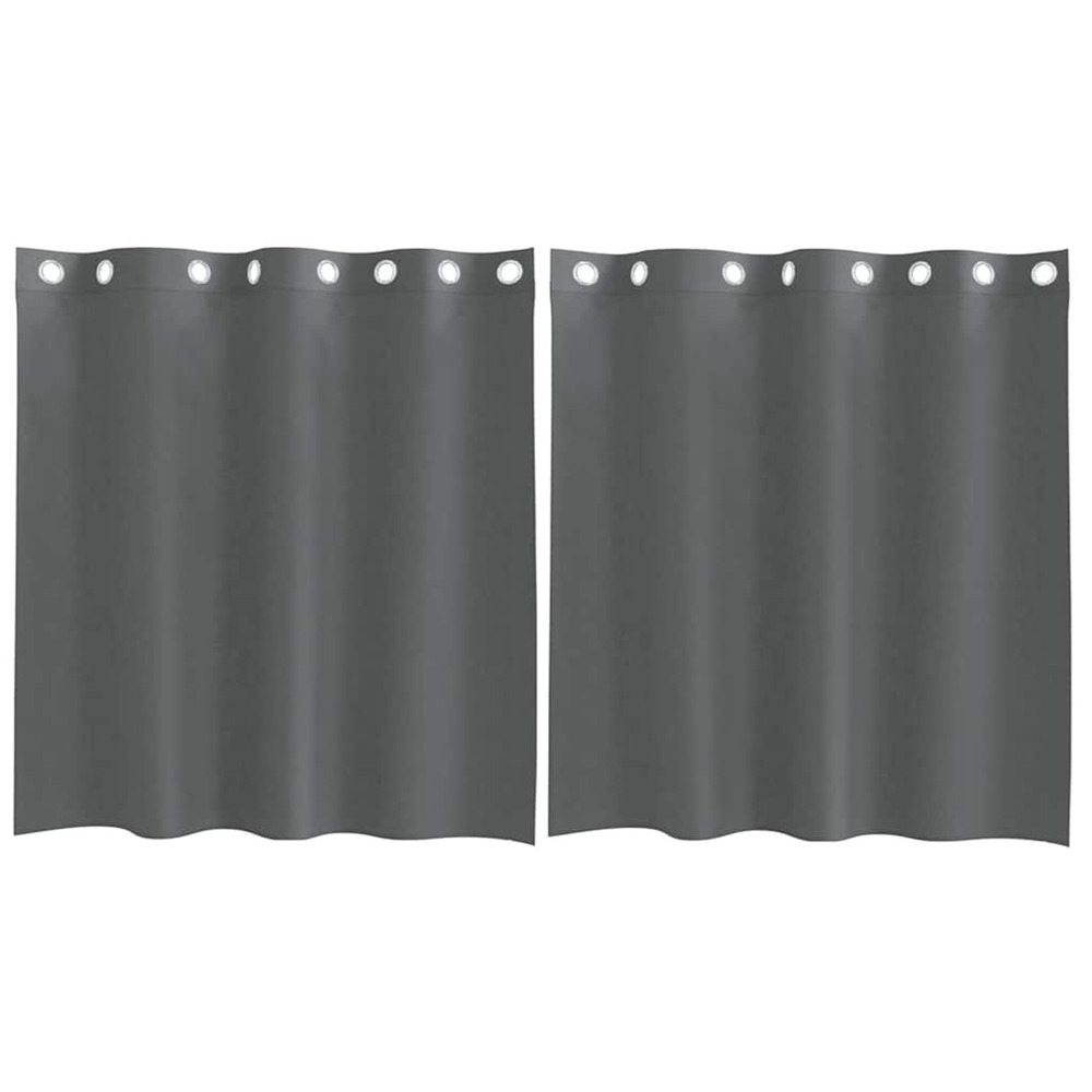 Rideaux en voile avec œillets 2 pcs gris foncé 140x140 cm