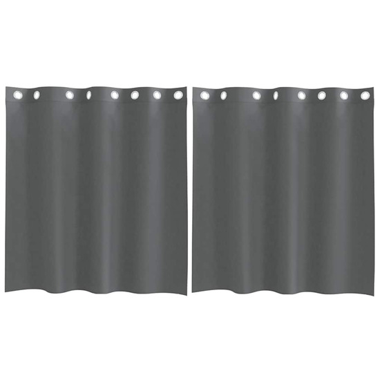 Rideaux en voile avec œillets 2 pcs gris foncé 140x140 cm