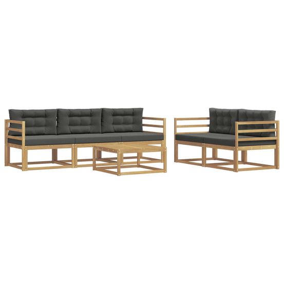 Ensemble de canapés d'extérieur 6 pc blanc et anthracite
