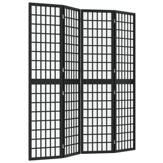 Cloison de séparation pliable 4 panneaux 160x170 cm noir