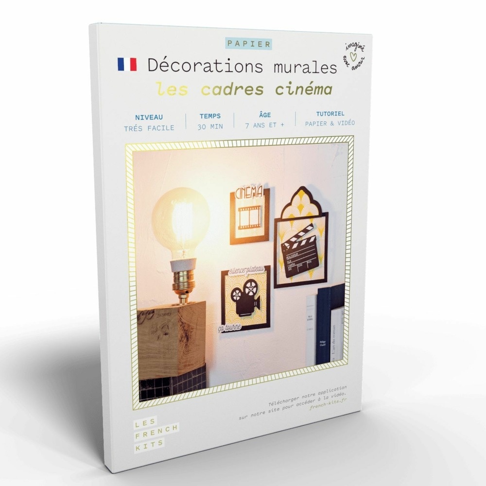 Coffret diy papier - 3 cadres - thème cinéma