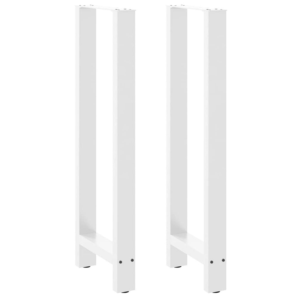 Pieds de table de bar blanc 2 pièces 40 x (110-111) cm acier