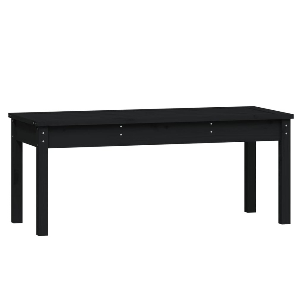 Banc de jardin meuble de patio d'extérieur terrasse noir 109 x 44 x 45 cm bois massif de pin noir