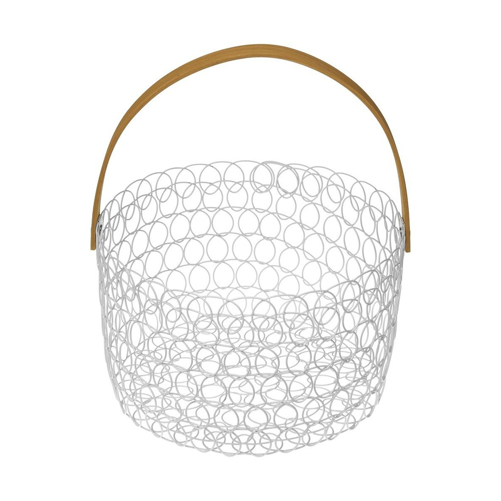 Corbeille à fruits ronde fil métallique 24 cm blanc