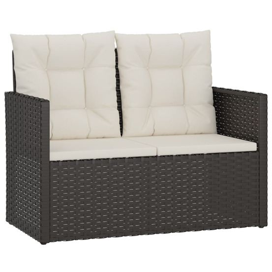 Banc de jardin avec coussins noir 105 cm résine tressée